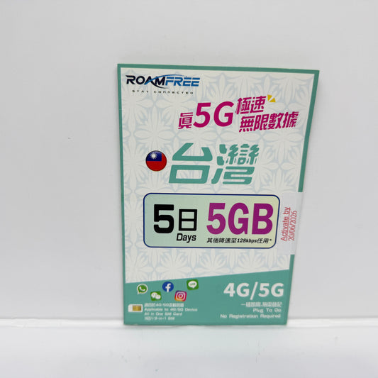 Roamfree X 3HK台灣無限數儲值卡