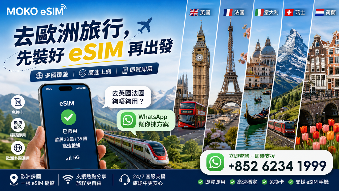 去歐洲或東南亞，多國 eSIM 點買先唔會錯？