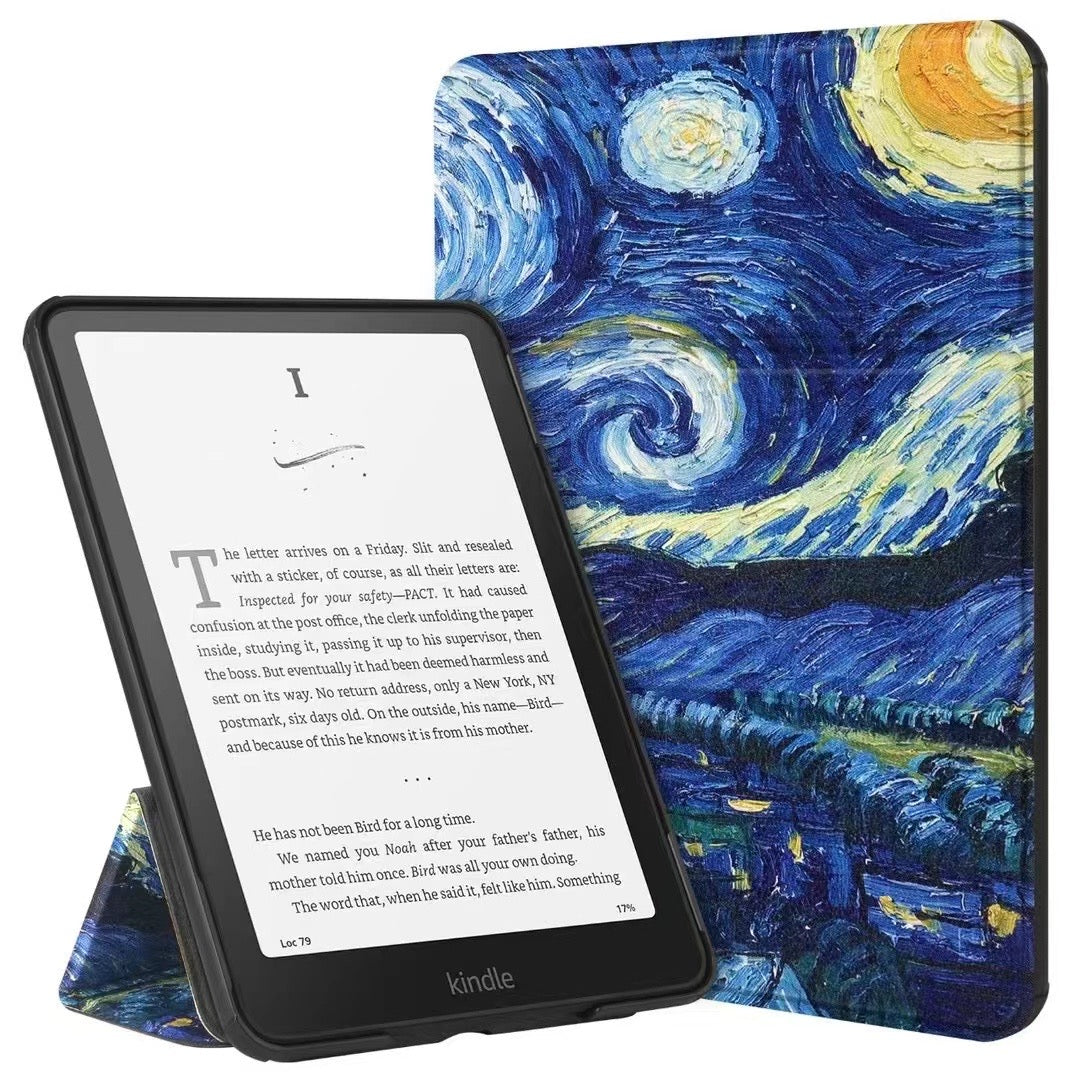2024新款上市｜Kindle電子書保護套前支撐款：kindle paperwhite12 荧幕7寸｜2024款kindle 彩繪純色15色齊全