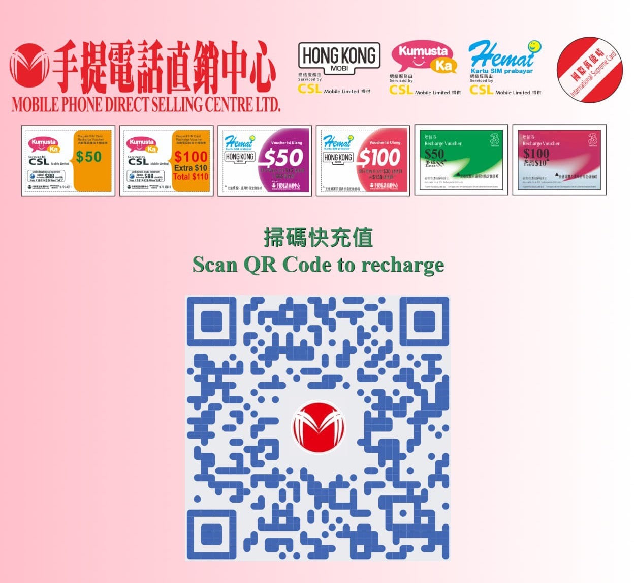 Hemat流動電話儲值卡增值券