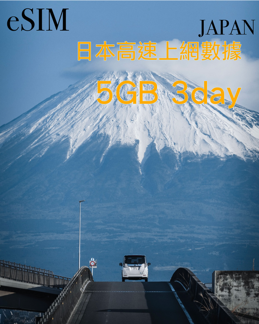 日本 eSIM｜5GB／10GB｜3–30日純數據套餐